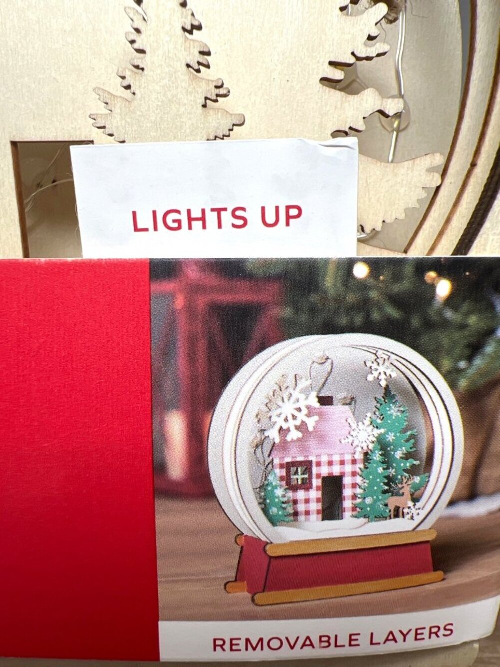 Place & Time Holiday Craft LED Light-Up Wood Décor Removable Layers Paintable - Picture 2 of 6